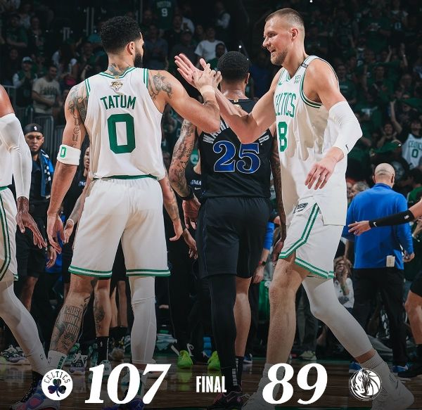 NBA战报:凯尔特人107-89大胜独行侠总决赛1-0领先,布朗22分,东契奇30分10板