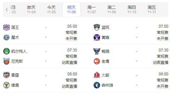 2022年NBA常规赛比赛时间